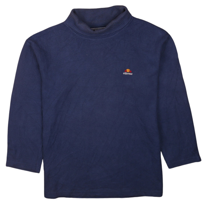 Ellesse Men's Blue Mock Neck Pullover Sweatshirt L Vintage
