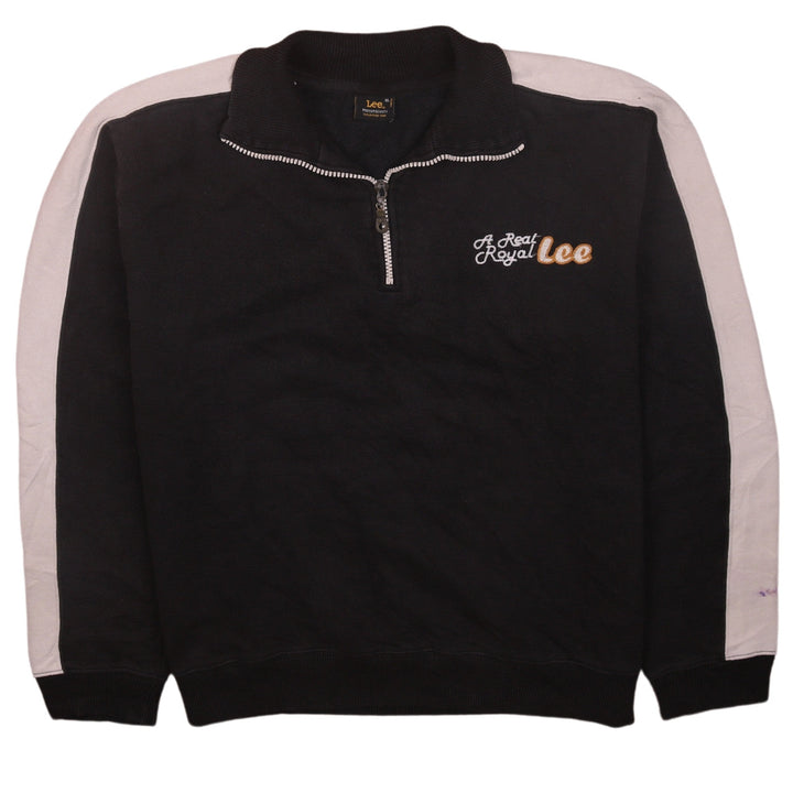 Lee Womens Black 1/2 Zip Sweatshirt XL - Casual Cotton Logo Top