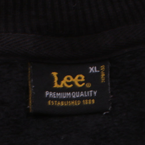 Lee Womens Black 1/2 Zip Sweatshirt XL - Casual Cotton Logo Top