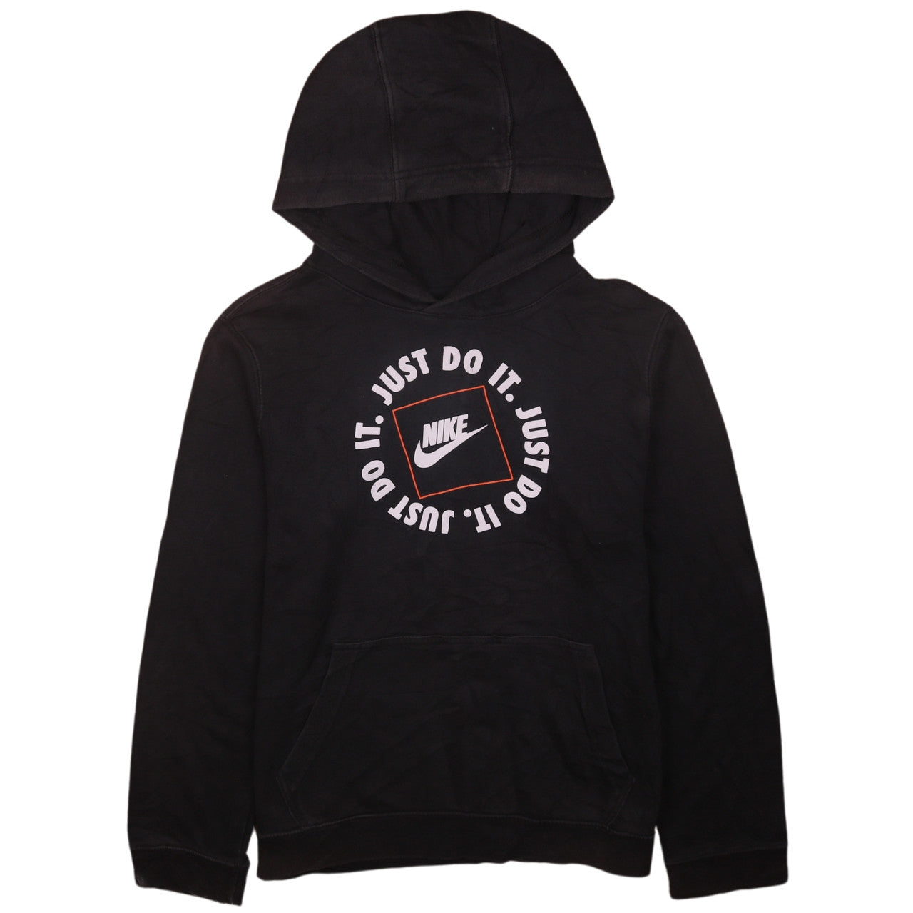 Nike Boys Black XL Pullover Hoodie Just Do It Graphic Sweatshirt
