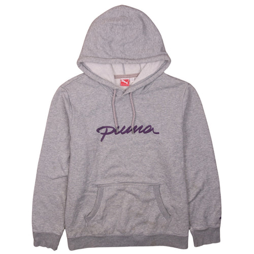 Puma Womens Grey Hooded Pullover Sweatshirt UK 16 with Logo