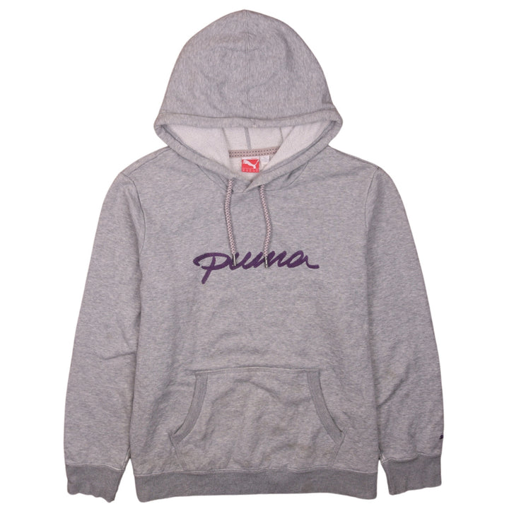 Puma Womens Grey Hooded Pullover Sweatshirt UK 16 with Logo