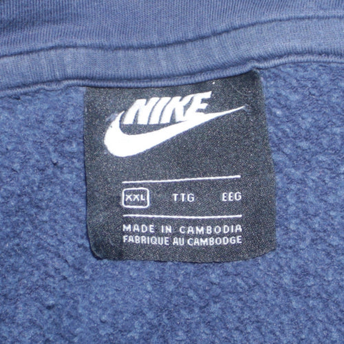 Nike Men's Blue Pullover Hoodie XXL Fleece Lined Casual Sweatshirt