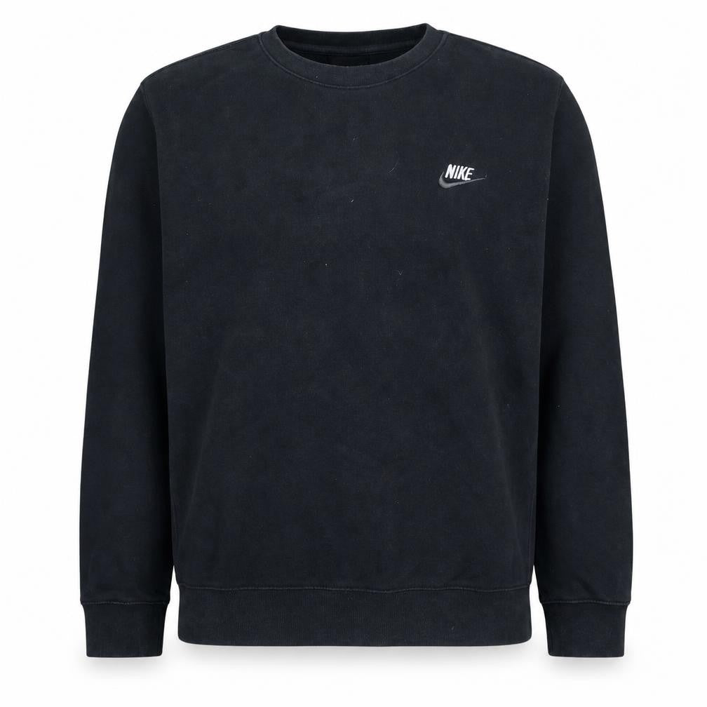 Front view of Nike Men's Black Small Pullover Sweatshirt Crew Neck Fleece