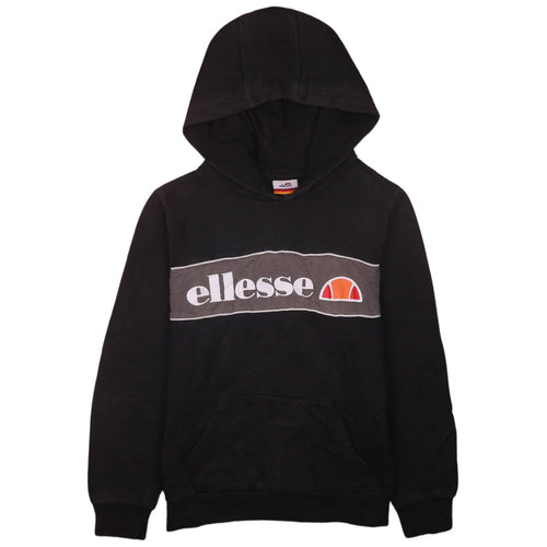 Ellesse Boys Black Pullover Hoodie Size 12-13 Years Logo Graphic Hooded Sweatshirt