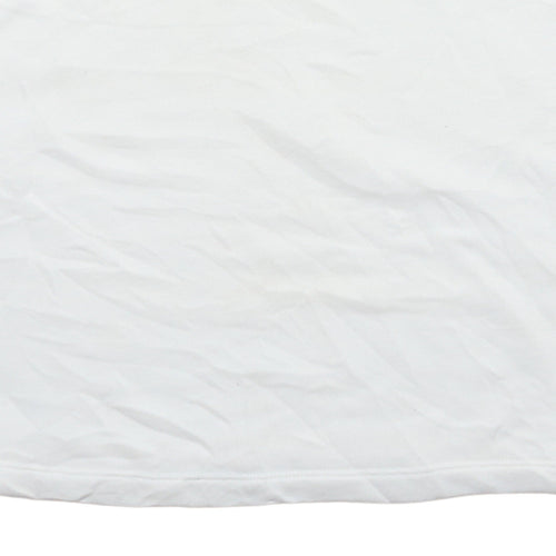 Adidas Women White XS Crew Neck Pullover Sweatshirt Long Sleeve Cotton