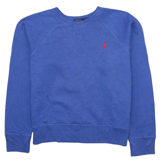 Polo Ralph Lauren Women's Blue Crew Neck Cotton Sweatshirt Size S