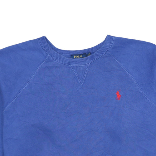 Polo Ralph Lauren Women's Blue Crew Neck Cotton Sweatshirt Size S