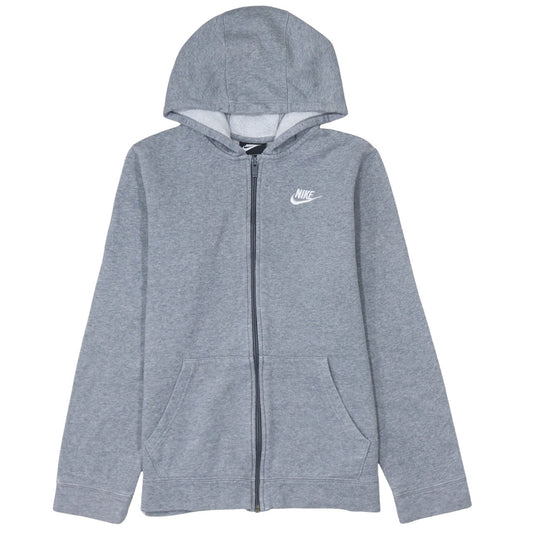 Nike Boys Grey Full Zip Hoodie XL 158-170cm Cotton Blend Casual