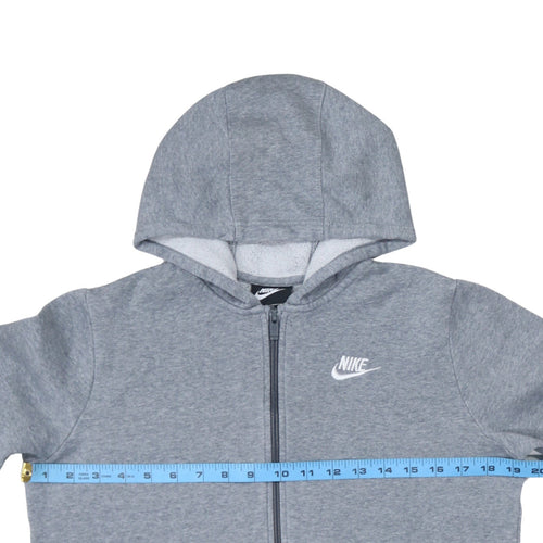 Nike Boys Grey Full Zip Hoodie XL 158-170cm Cotton Blend Casual