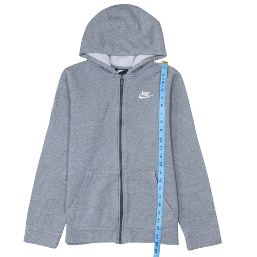 Nike Boys Grey Full Zip Hoodie XL 158-170cm Cotton Blend Casual