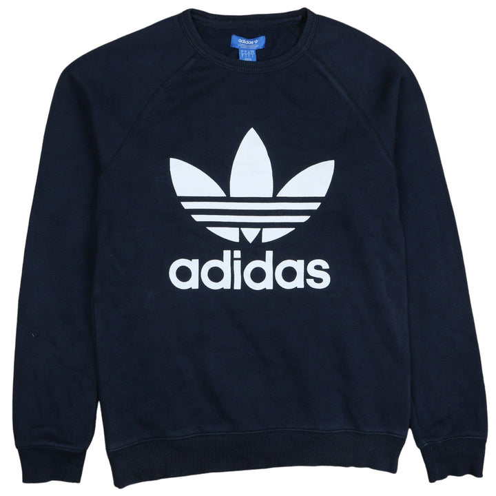 Adidas Mens Blue Crew Neck Pullover Sweatshirt Size S