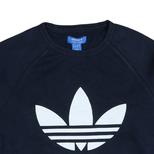 Adidas Mens Blue Crew Neck Pullover Sweatshirt Size S