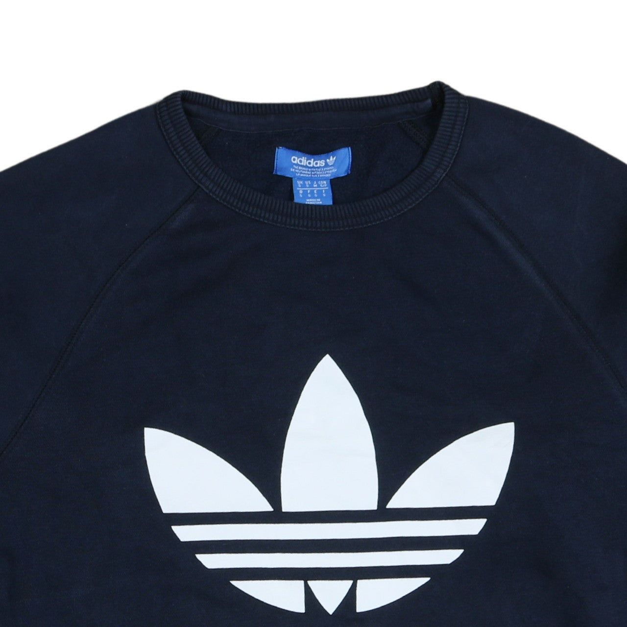 Adidas Mens Blue Crew Neck Pullover Sweatshirt Size S