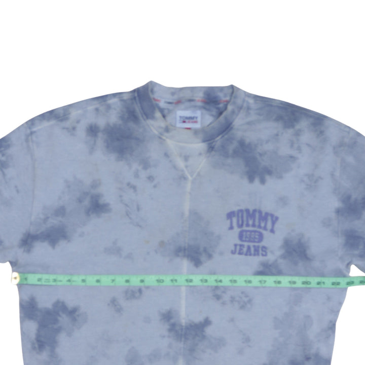 Tommy Jeans Men's Blue Tie Dye Pullover Sweatshirt Size S