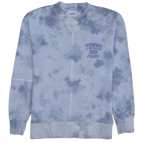 Tommy Jeans Men's Blue Tie Dye Pullover Sweatshirt Size S