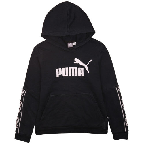 Puma Womens Black Small Pullover Hoodie with Logo Detail