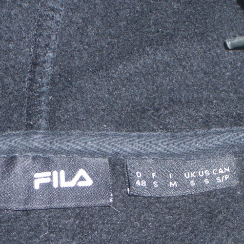 Fila Men's Black Pullover Hoodie Size S Regular Fit Logo Fleece Sweatshirt
