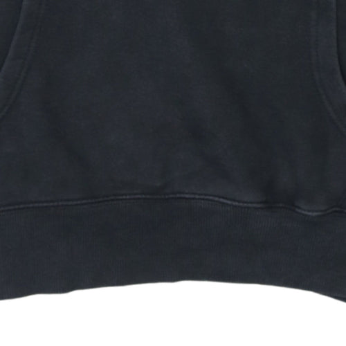 Fila Men's Black Pullover Hoodie Size S Regular Fit Logo Fleece Sweatshirt