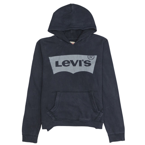 Levi's Boys Navy Blue Pullover Hoodie Age 16 Graphic Logo Cotton