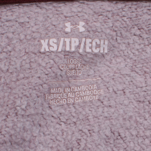 Under Armour Men’s Red XS Relaxed Fit 1/2 Zip Fleece Hoodie