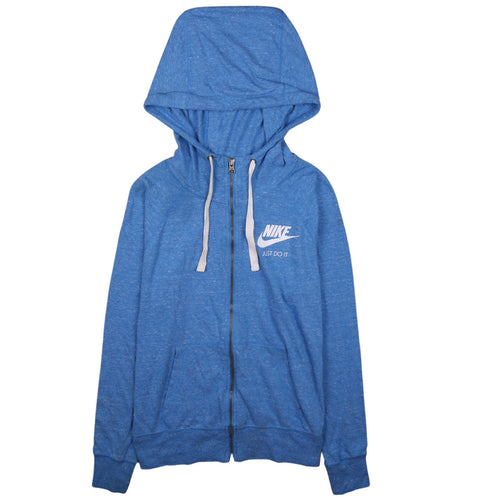 Nike Men's Blue Full Zip Hoodie M Just Do It Graphic Sweatshirt