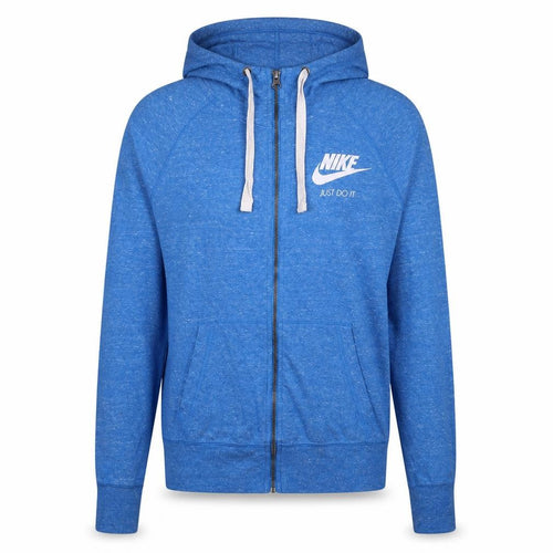 Nike Men's Blue Full Zip Hoodie M Just Do It Graphic Sweatshirt