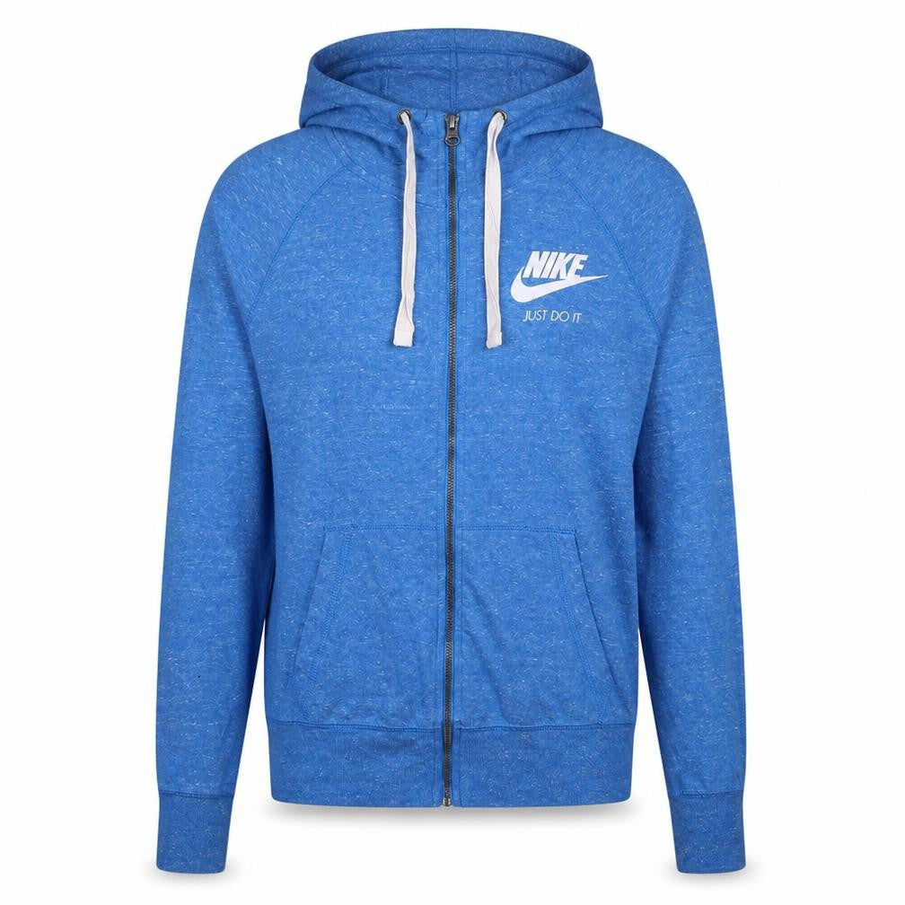 Nike Men's Blue Full Zip Hoodie M Just Do It Graphic Sweatshirt