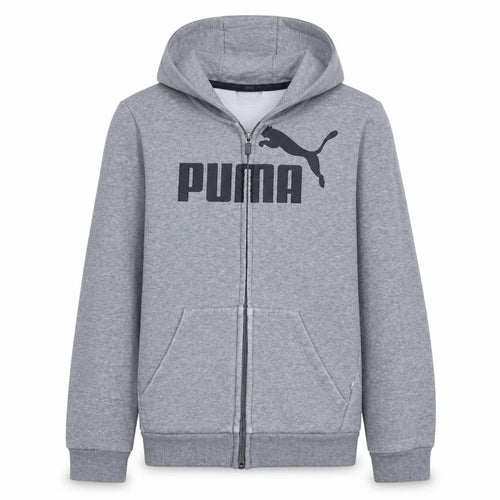Puma Boys Grey Full Zip Hoodie Size 13-14 Years Graphic Print Sportswear