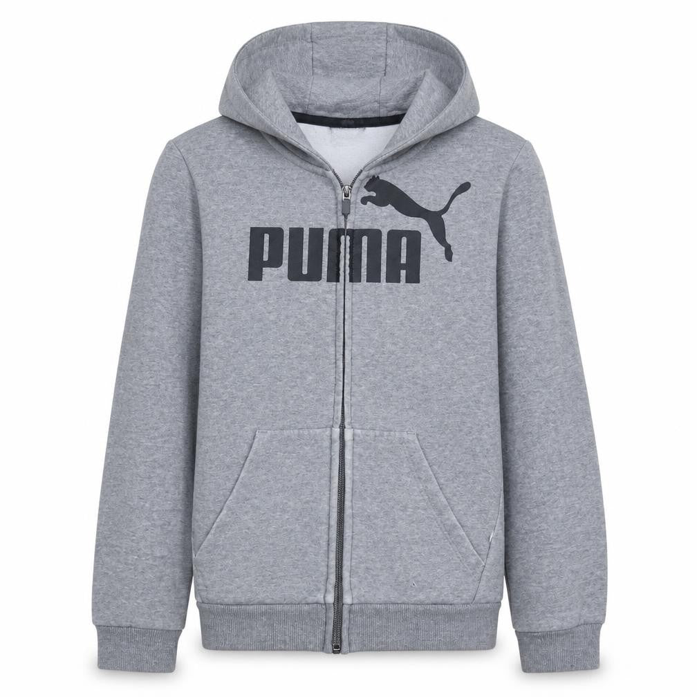 Puma Boys Grey Full Zip Hoodie Size 13-14 Years Graphic Print Sportswear