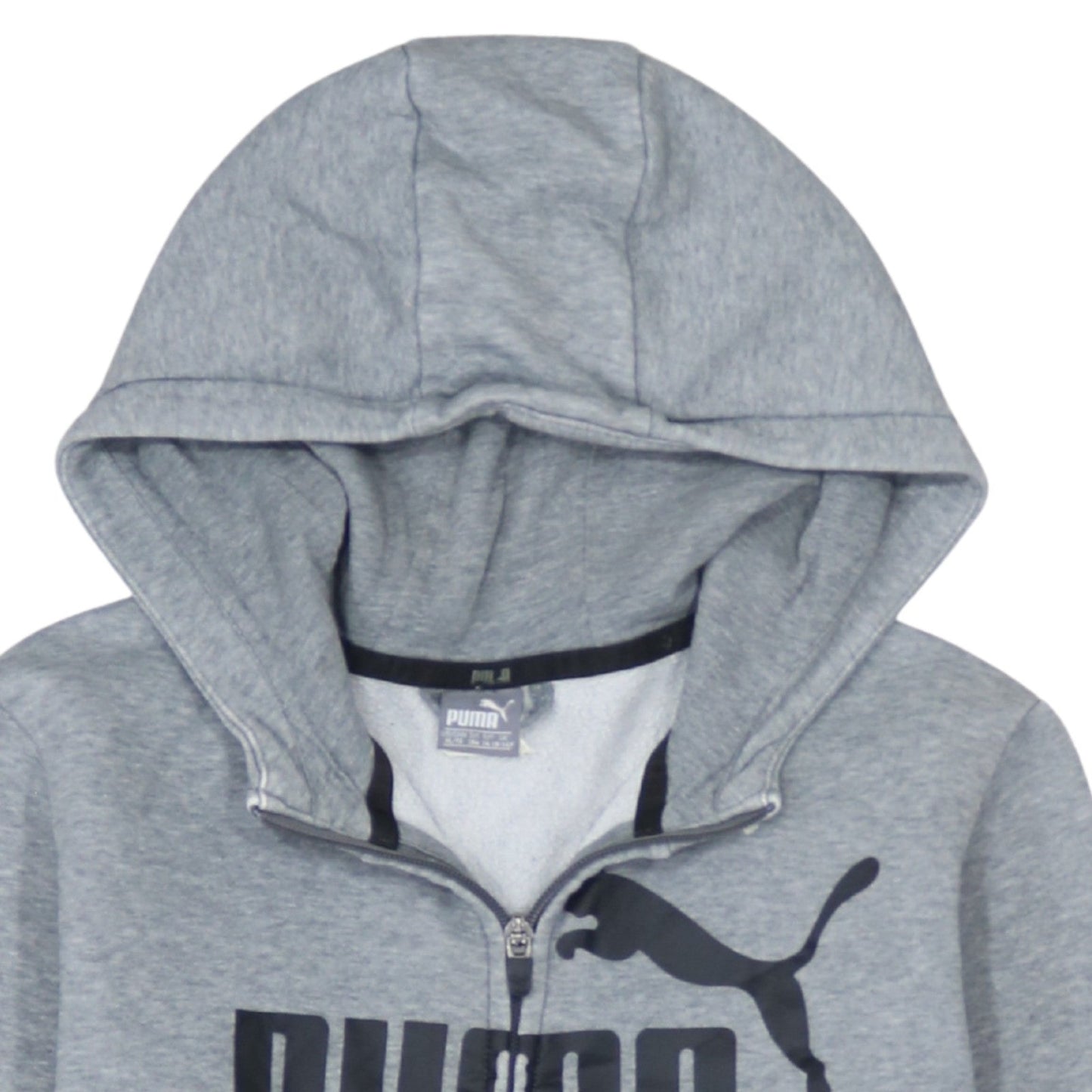 Puma Boys Grey Full Zip Hoodie Size 13-14 Years Graphic Print Sportswear