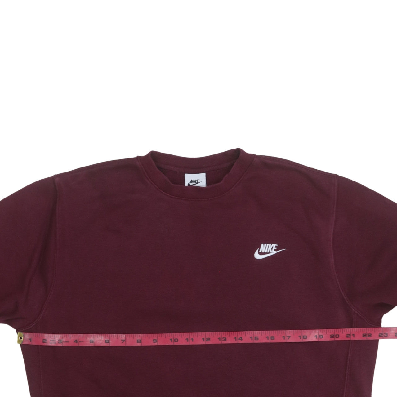 Nike Men Red Crew Neck Long Sleeve Fleece Sweatshirt Size S