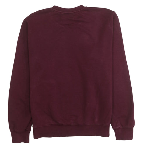 Nike Men Red Crew Neck Long Sleeve Fleece Sweatshirt Size S