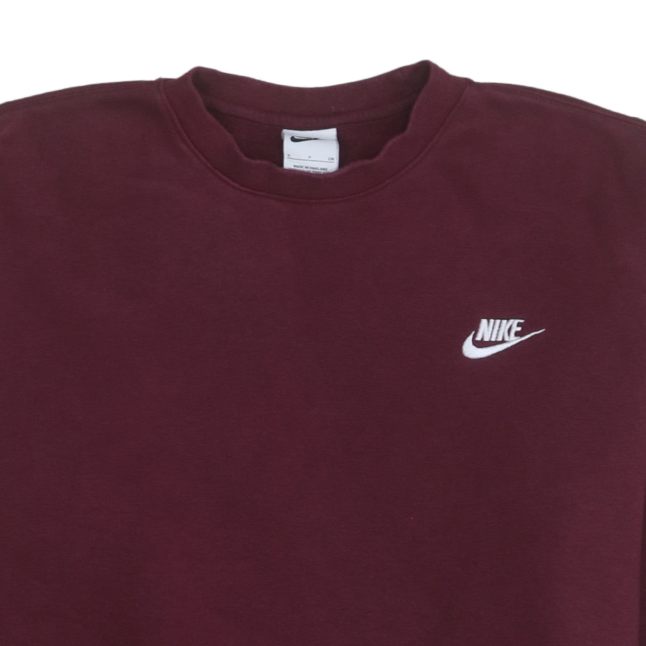 Nike Men Red Crew Neck Long Sleeve Fleece Sweatshirt Size S