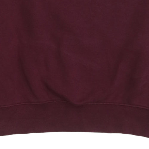 Nike Men Red Crew Neck Long Sleeve Fleece Sweatshirt Size S