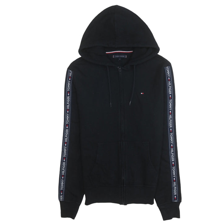 Tommy Hilfiger Men's Black Full Zip Hoodie Size M Logo Sleeve
