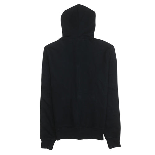 Tommy Hilfiger Men's Black Full Zip Hoodie Size M Logo Sleeve