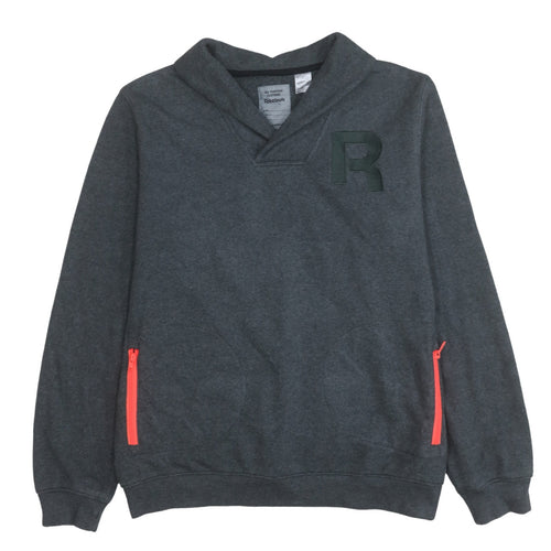 Reebok Mens Grey XL Pullover Sweatshirt with Zip Pockets