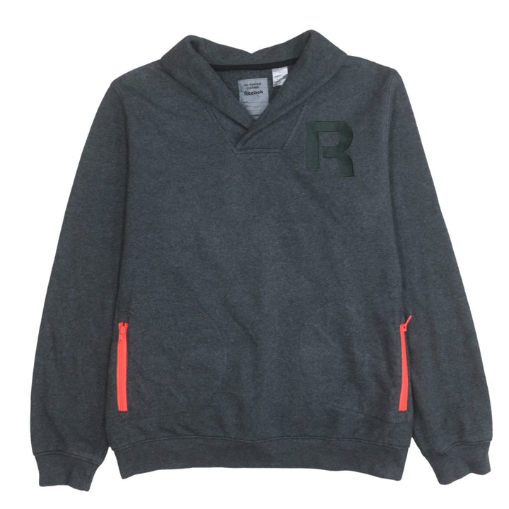 Reebok Mens Grey XL Pullover Sweatshirt with Zip Pockets