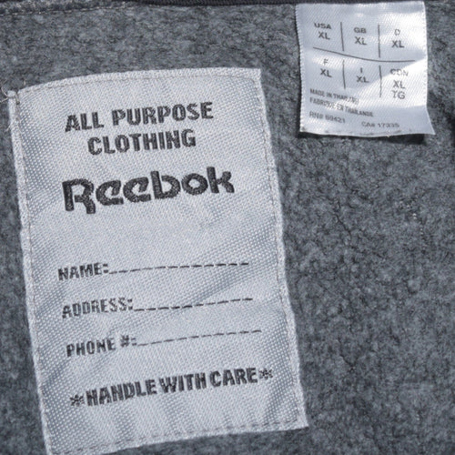 Reebok Mens Grey XL Pullover Sweatshirt with Zip Pockets
