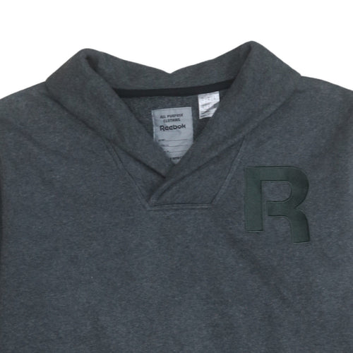 Reebok Mens Grey XL Pullover Sweatshirt with Zip Pockets