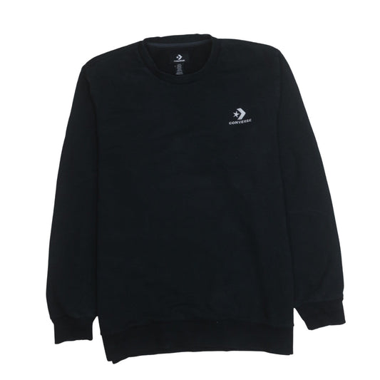 Converse Mens Black 2XL Crew Neck Pullover Sweatshirt
