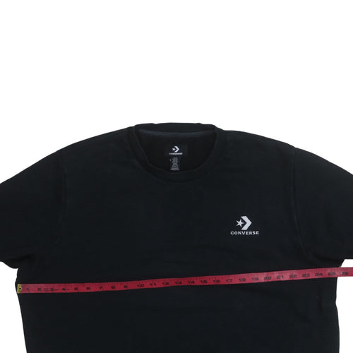 Converse Mens Black 2XL Crew Neck Pullover Sweatshirt
