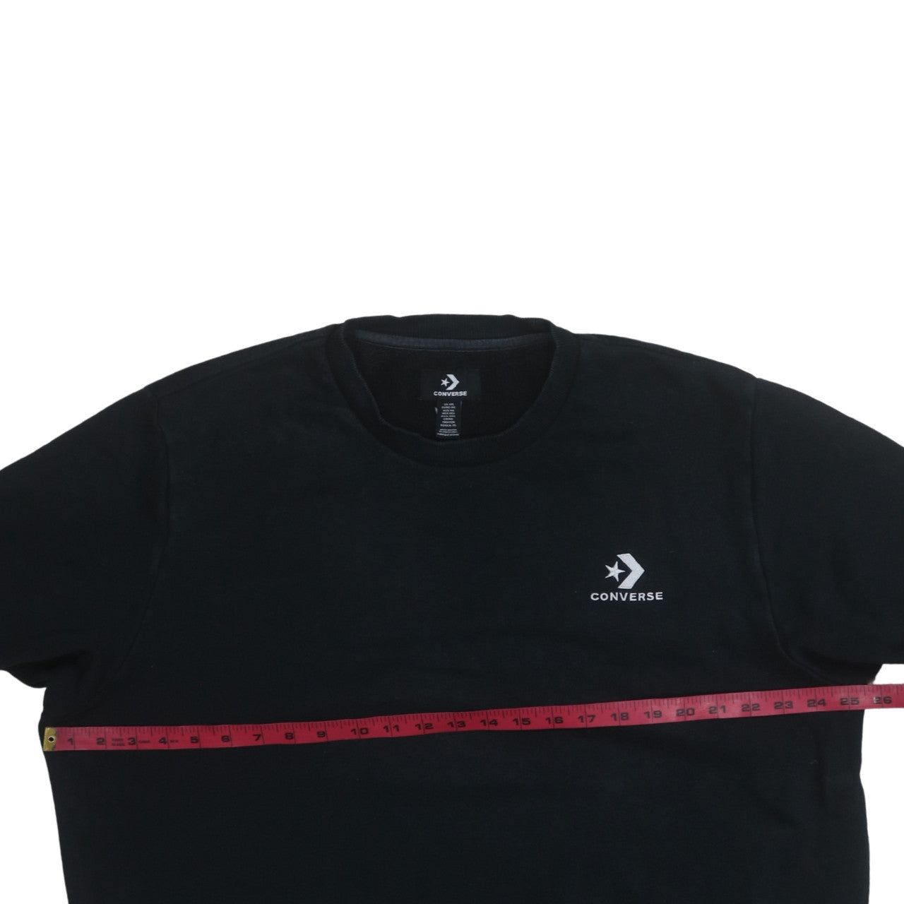 Converse Mens Black 2XL Crew Neck Pullover Sweatshirt