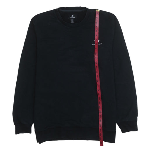 Converse Mens Black 2XL Crew Neck Pullover Sweatshirt
