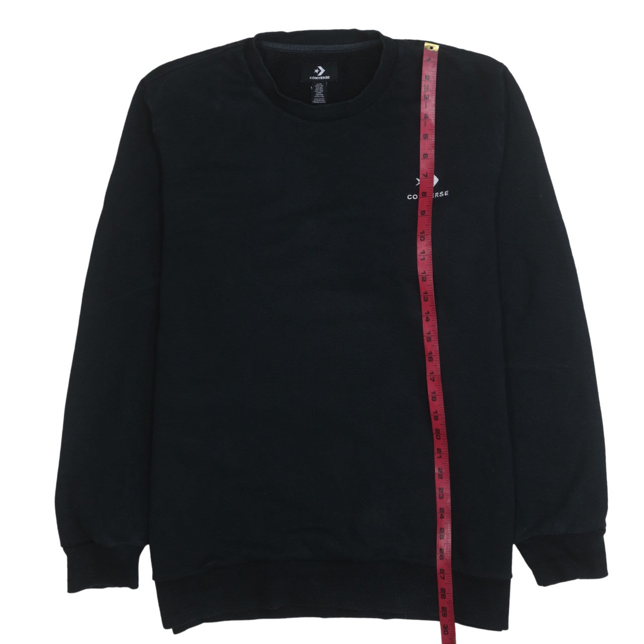 Converse Mens Black 2XL Crew Neck Pullover Sweatshirt