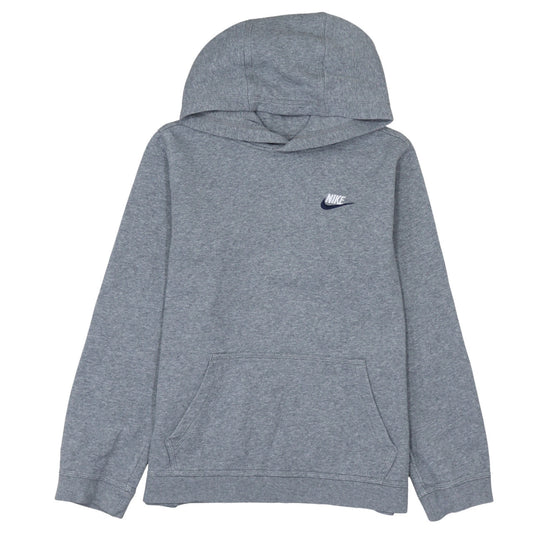 Nike Boys Grey Pullover Hoodie XL (158-170cm) Classic Fit Logo Sweatshirt