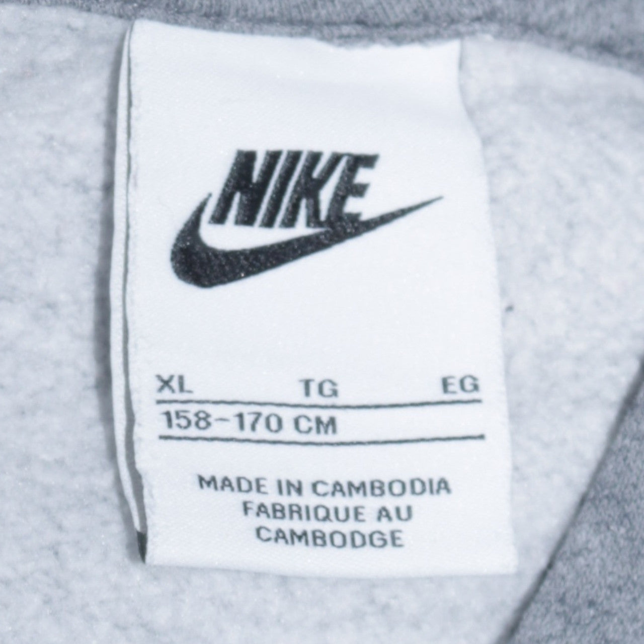Nike Boys Grey Pullover Hoodie XL (158-170cm) Classic Fit Logo Sweatshirt