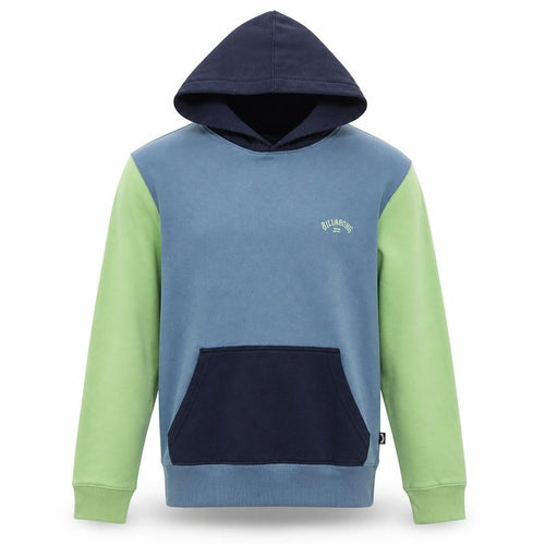 Billabong Boys Blue Green Hoodie Size 14 Pullover Cotton Blend Hooded