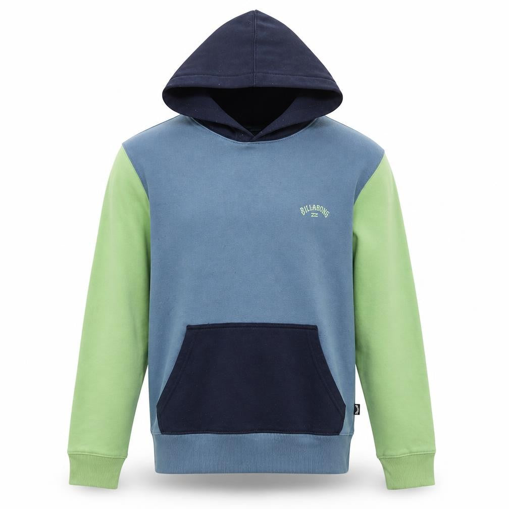 Billabong Boys Blue Green Hoodie Size 14 Pullover Cotton Blend Hooded